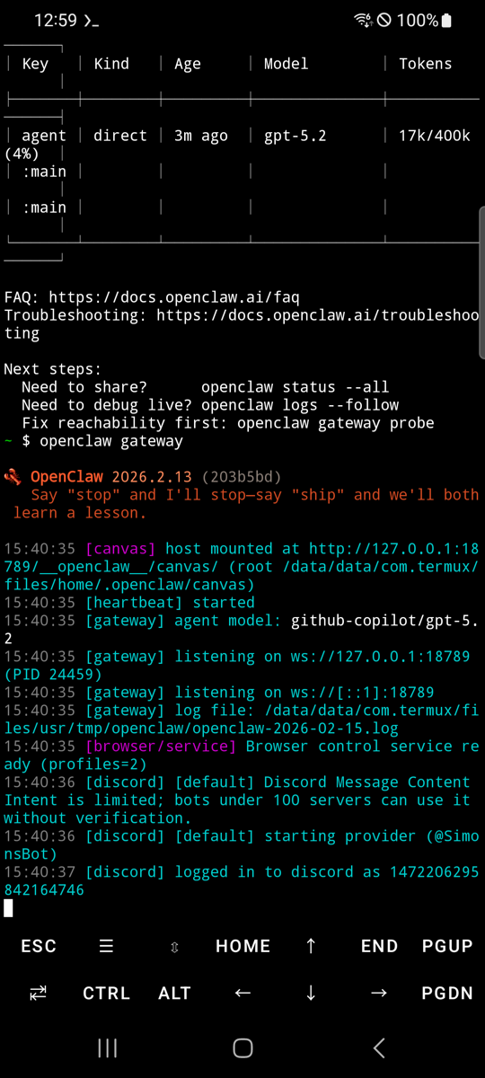 openclaw gateway 运行中