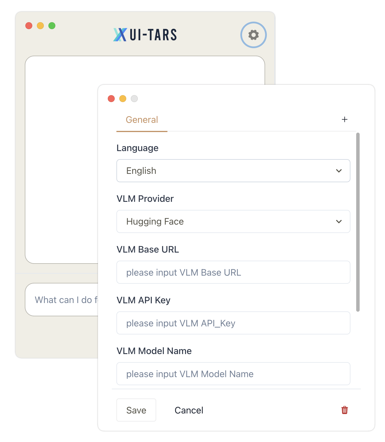 Settings Interface Overview
