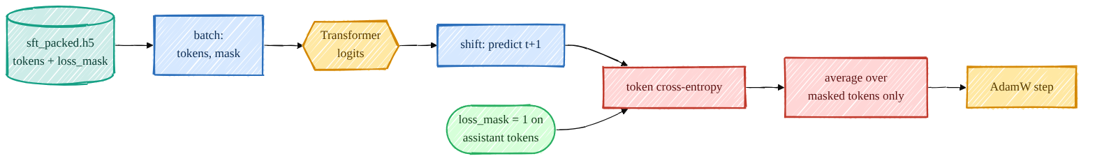 SFT masked-loss flow