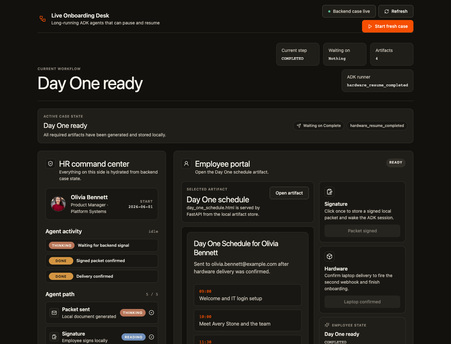 Live onboarding app overview