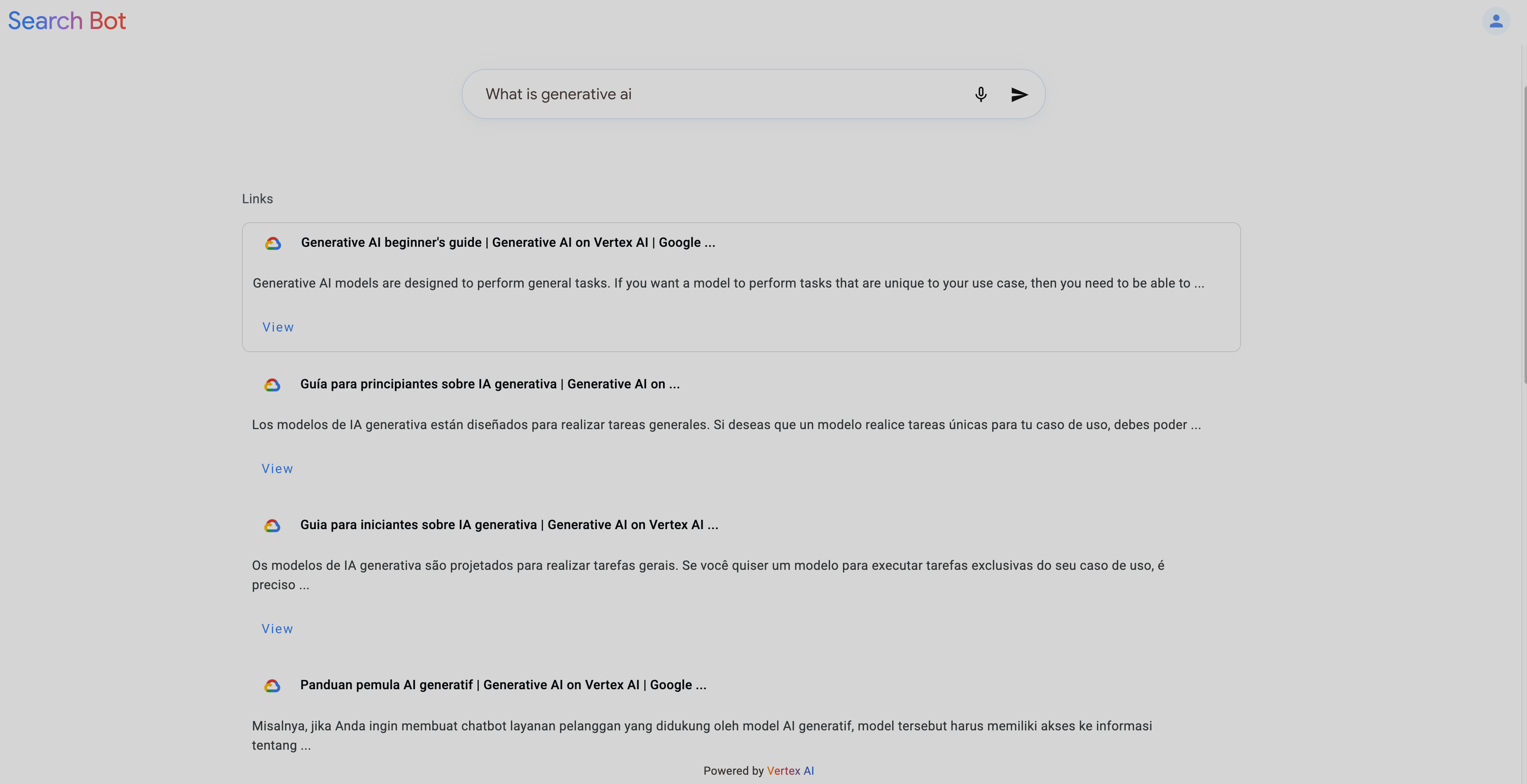 Website Search Demo