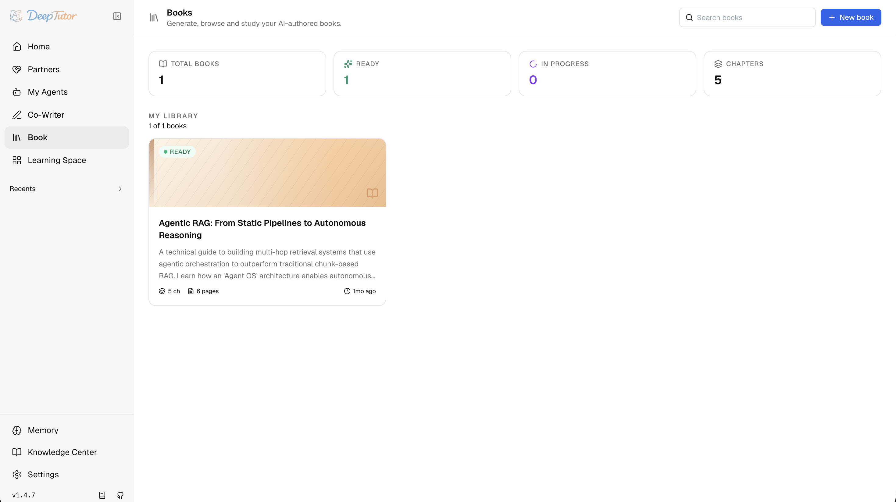 Bibliothèque de livres DeepTutor