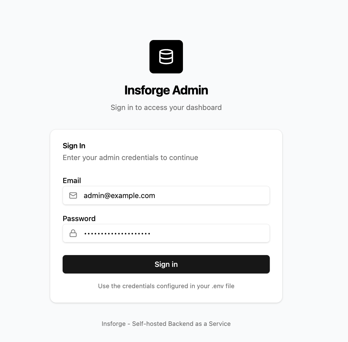 InsForge Dashboard