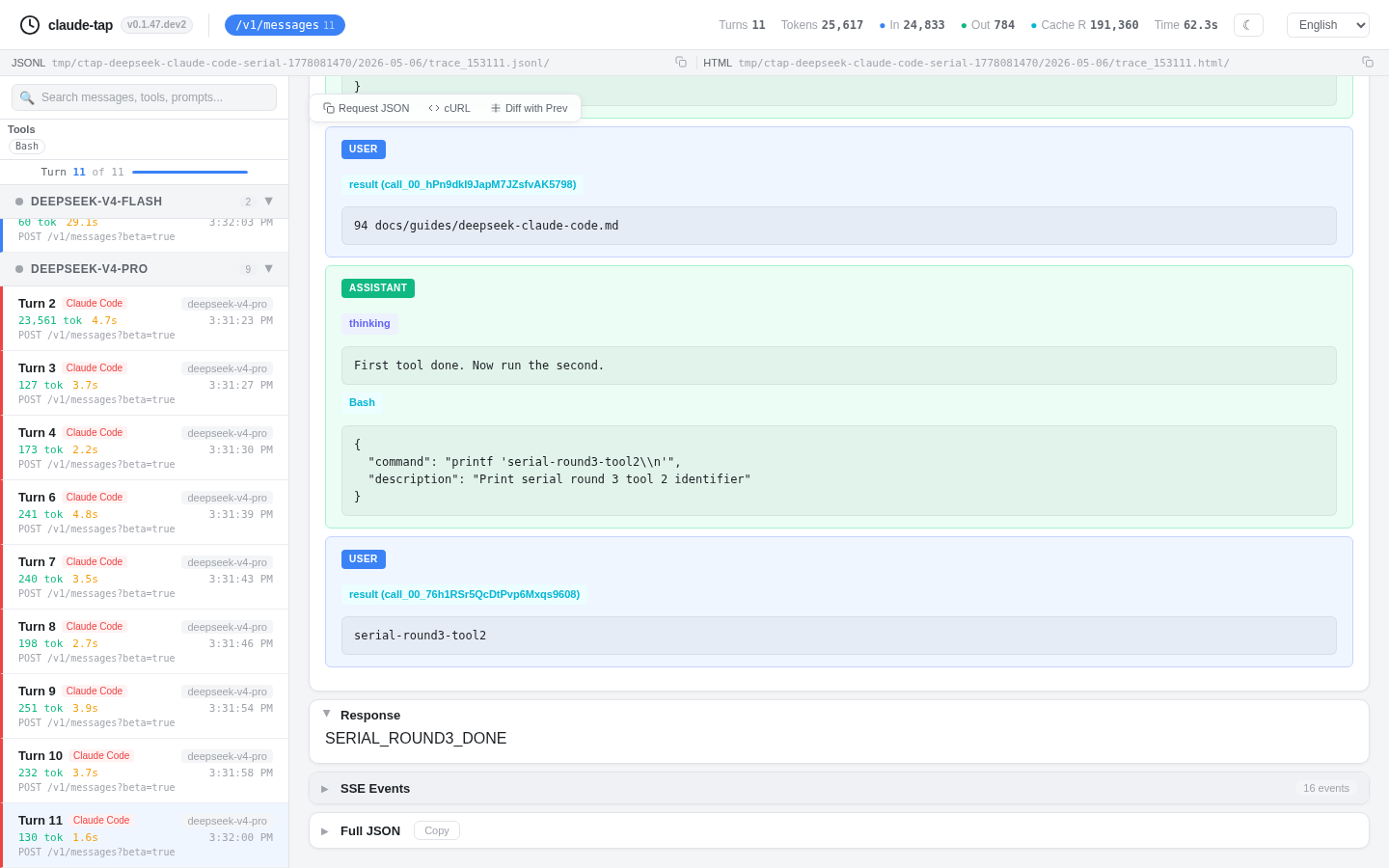 DeepSeek Claude Code serial final response