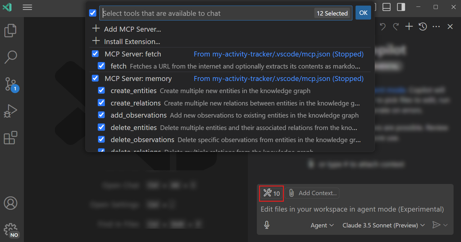 Tool selection per agent session