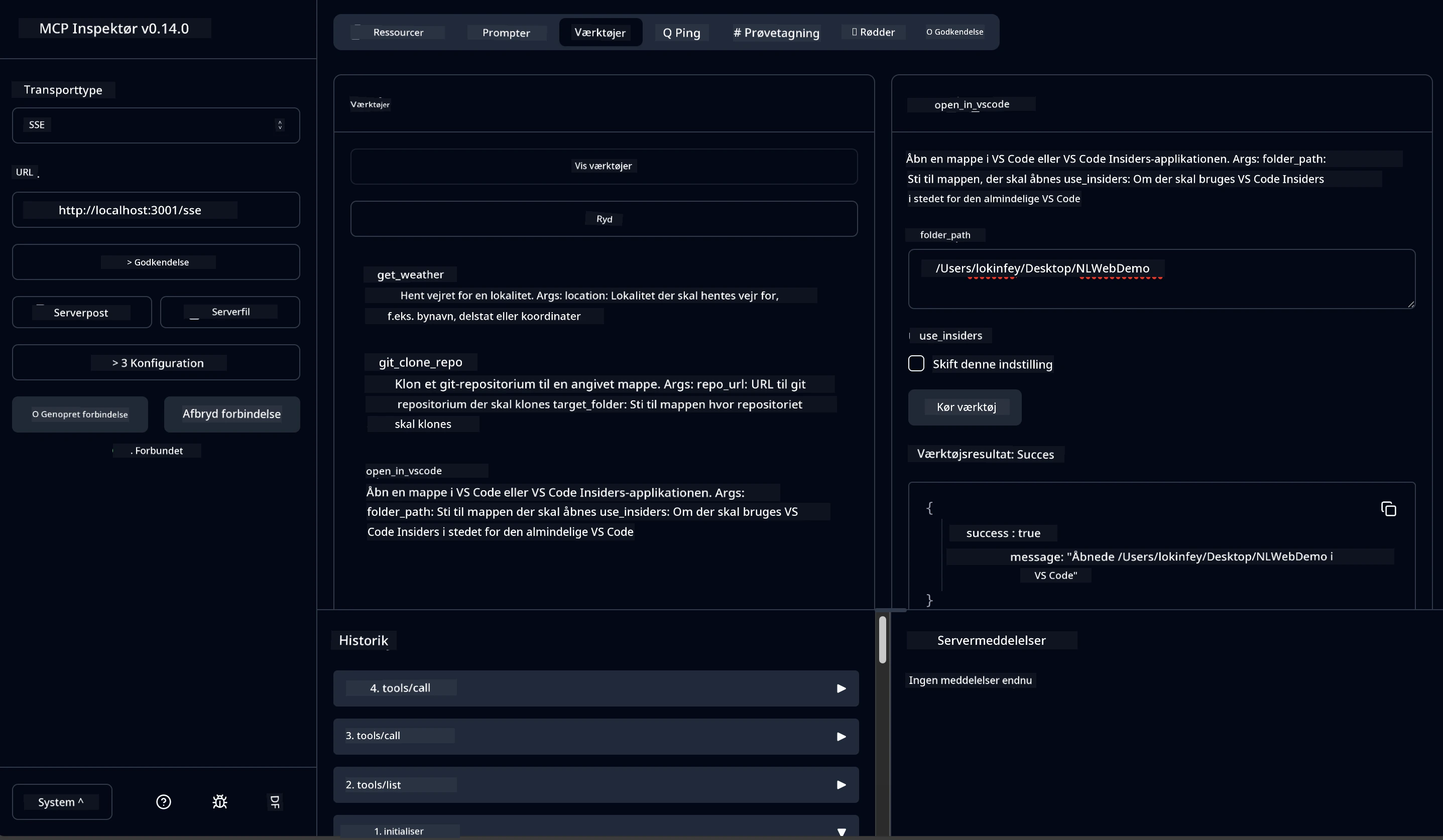 MCP Inspector Testing