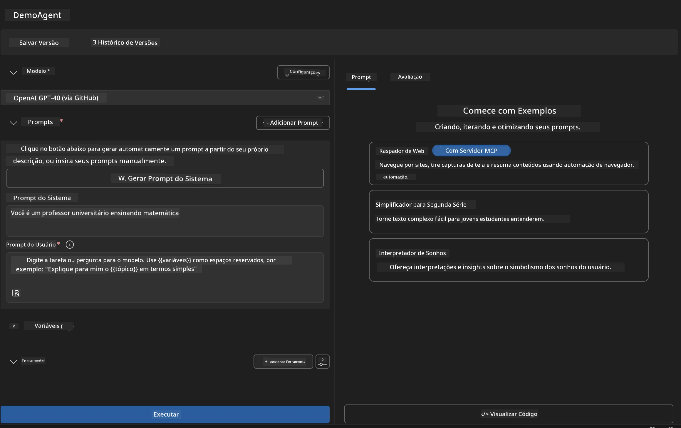 Agent Builder Interface