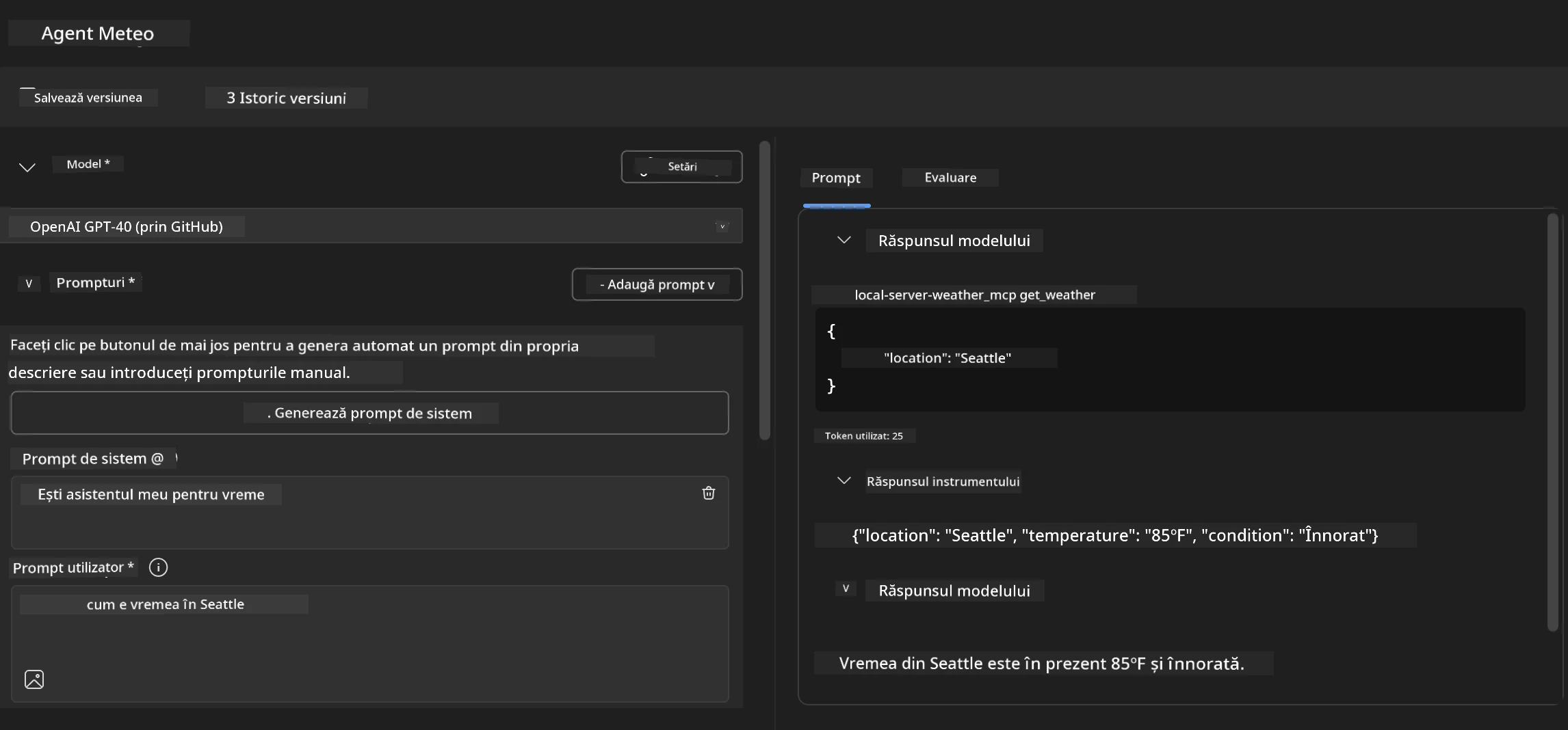 Agent Builder Debug Result