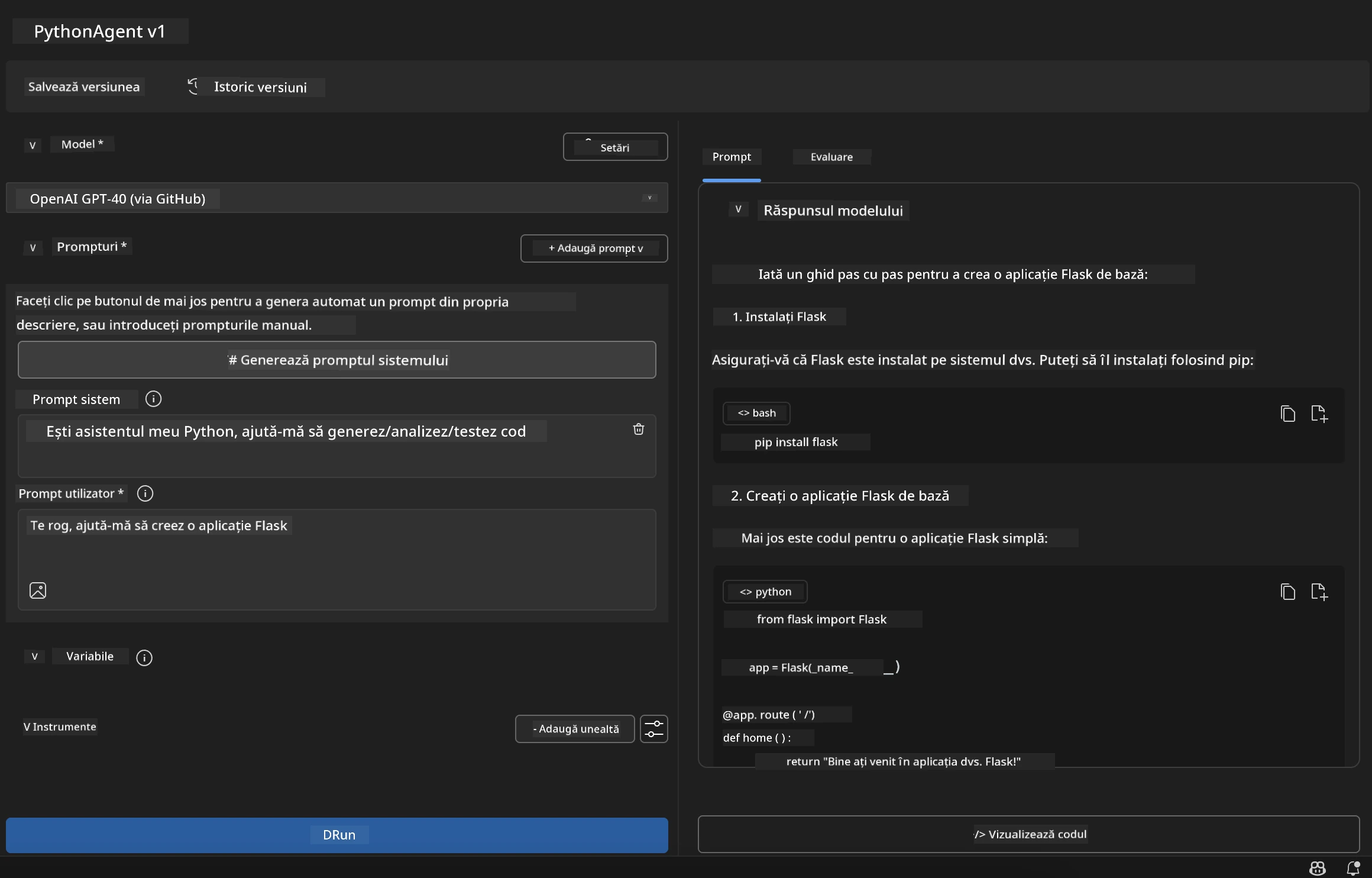 Configurare agent Python