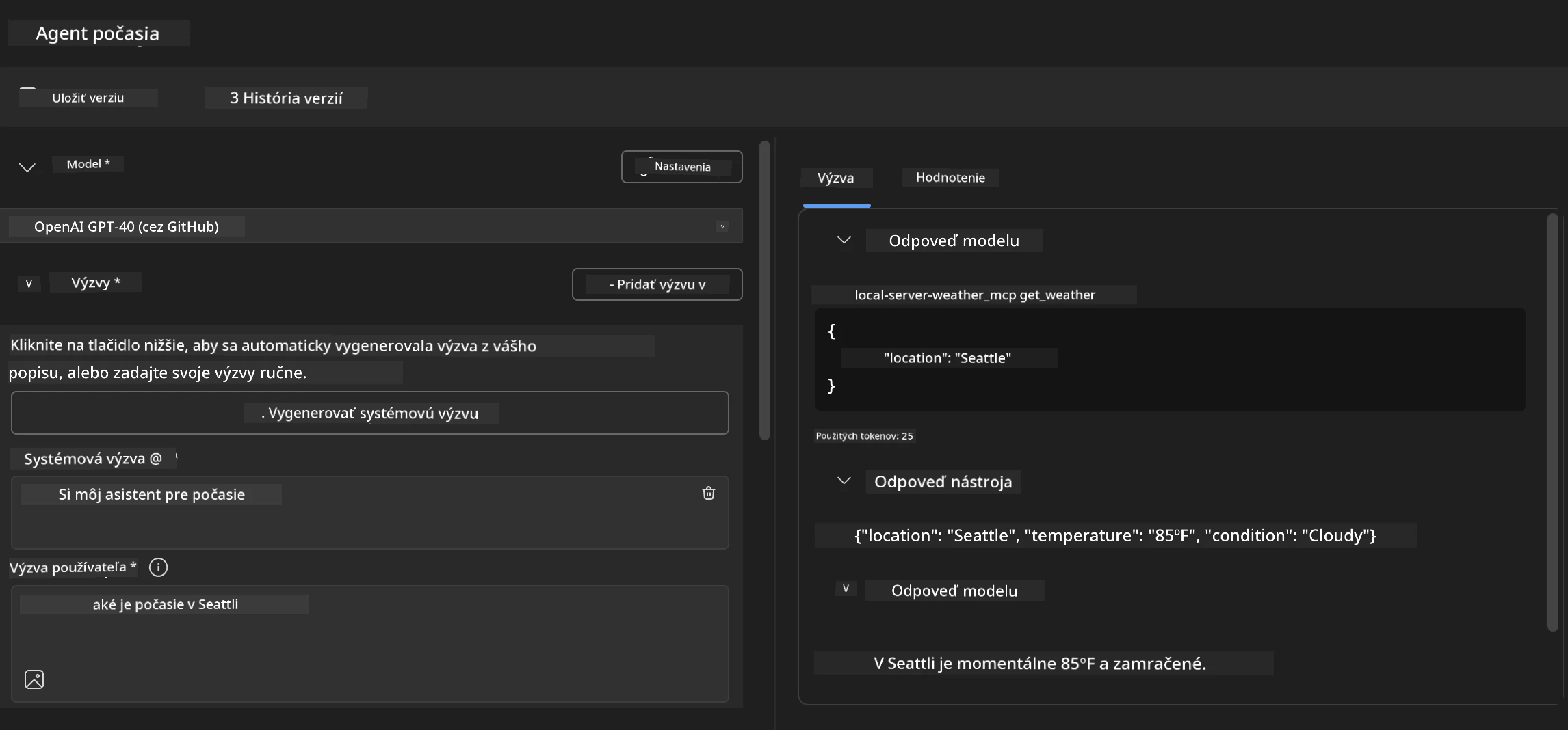 Agent Builder Debug Result