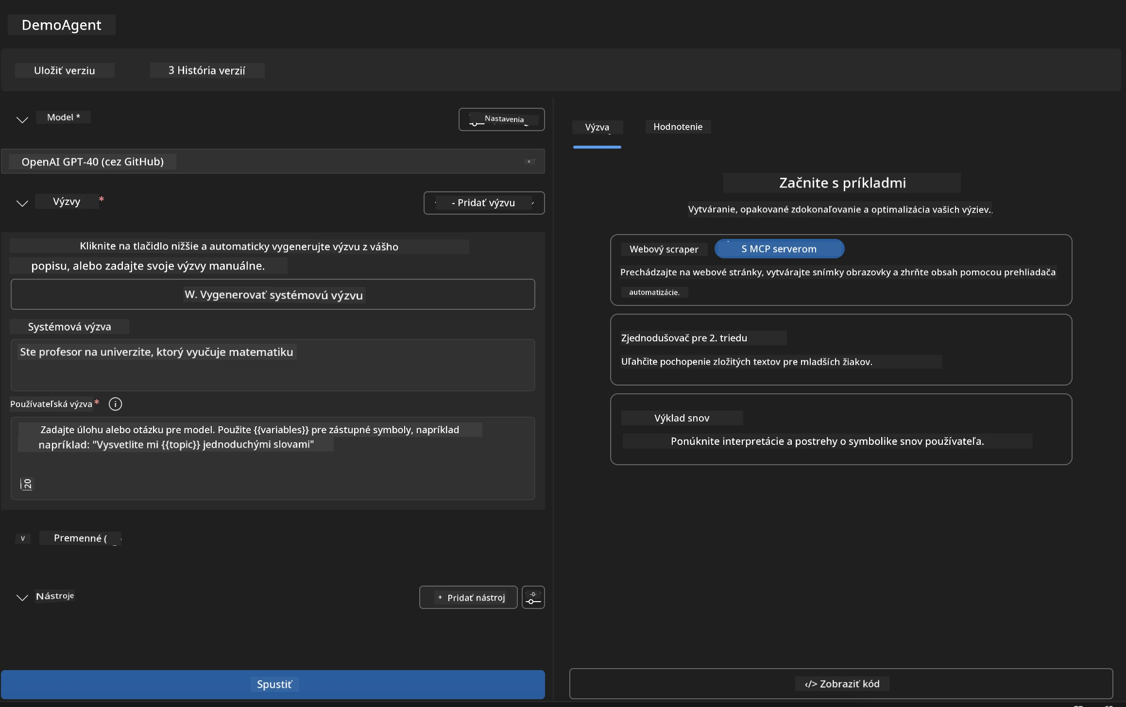Agent Builder Interface