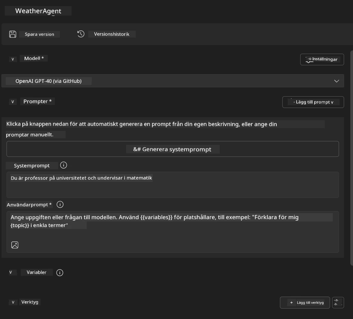 Agent Creation