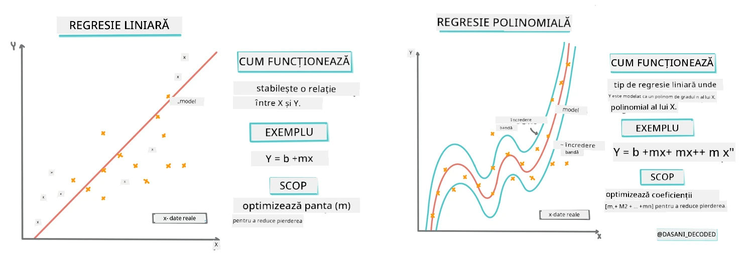 Linear vs polynomial regression infographic