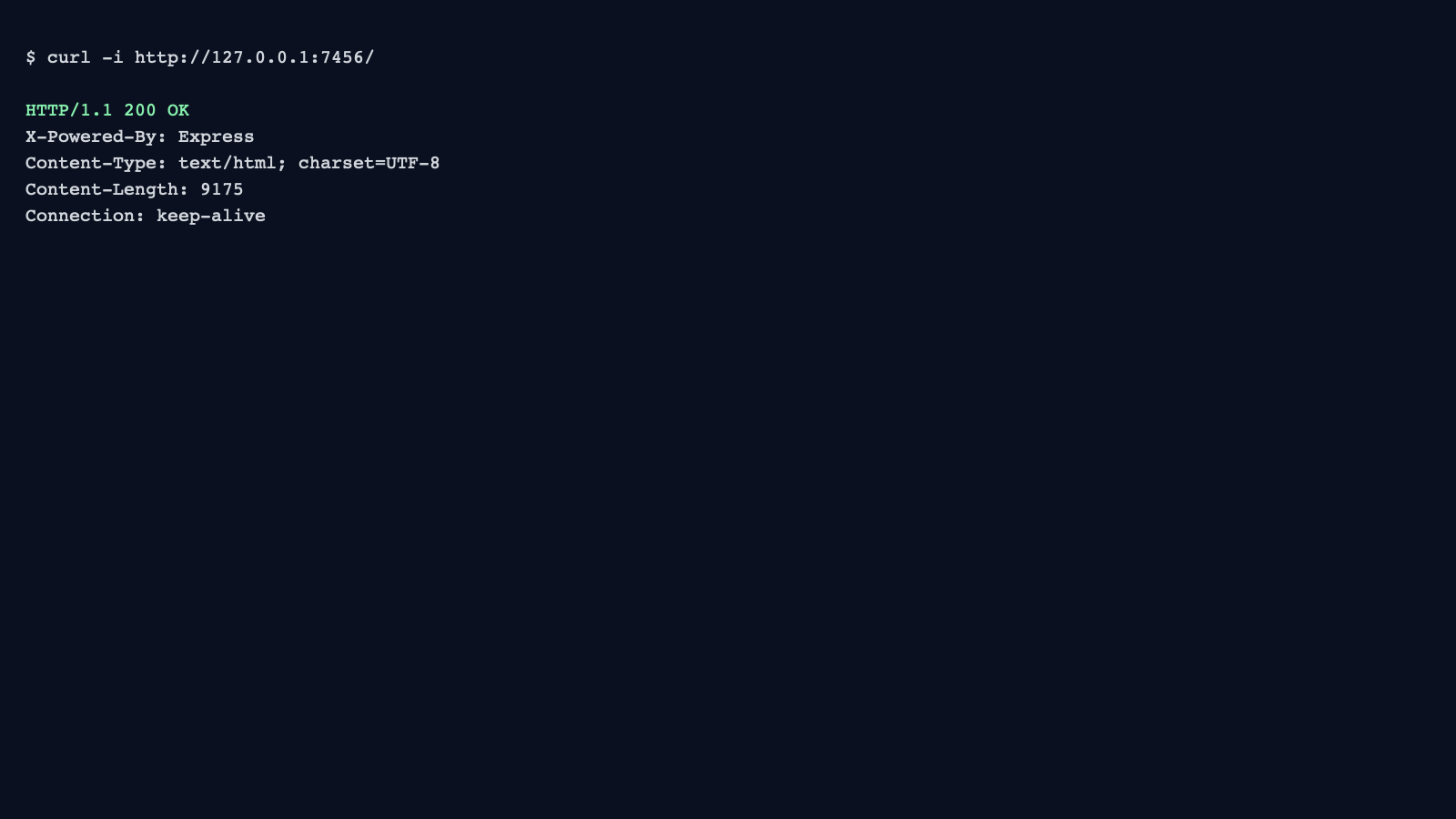 curl HTTP 200 output (sanitized)