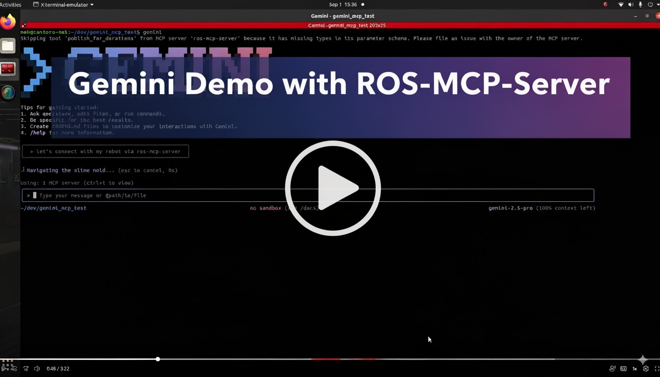 Gemini Demo with ROS MCP Server