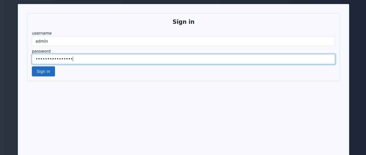 login form