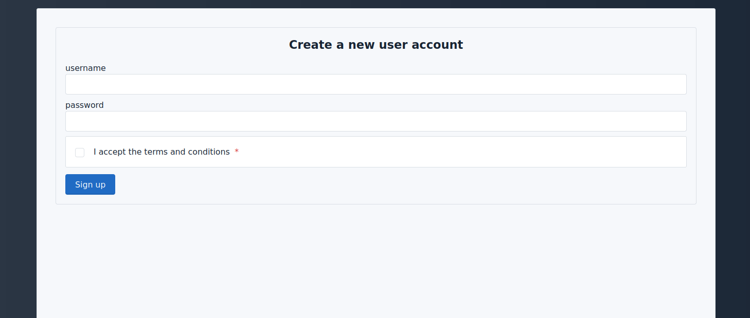 signup form