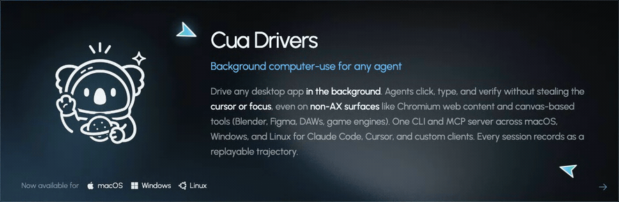 Cua Drivers — 适用于任意智能体的后台计算机使用